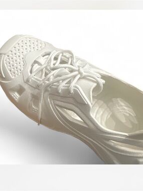 Wallis White Knit Lace-Up Women's Sneaker - All-White